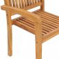 Preview: Gartenstühle 2 Stk. mit Roten Kissen Massivholz Teak