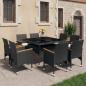 Preview: 9-tlg. Garten-Essgruppe Poly Rattan und Akazienholz Schwarz