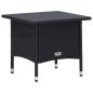 Preview: 3-tlg. Garten-Lounge-Set mit Kissen Poly-Rattan Schwarz