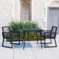 Preview: 3-tlg. Garten-Essgruppe PVC Rattan Schwarz