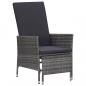 Preview: 2-tlg. Garten-Lounge-Set mit Kissen Poly Rattan Grau