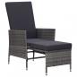 Preview: 2-tlg. Garten-Lounge-Set mit Kissen Poly Rattan Grau