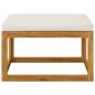 Preview: 3-tlg. Garten-Lounge-Set mit Creme-Kissen Massivholz Akazie