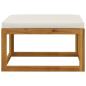 Preview: 3-tlg. Garten-Lounge-Set mit Creme-Kissen Massivholz Akazie
