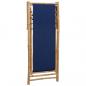 Preview: Liegestuhl Bambus und Canvas Marineblau