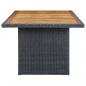 Preview: Gartentisch Dunkelgrau Poly Rattan und Akazie Massivholz