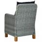 Preview: Gartenstühle mit Kissen 2 Stk. Poly Rattan Hellgrau