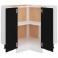 Preview: Eckunterschrank Schwarz 75,5x75,5x81,5 cm Holzwerkstoff