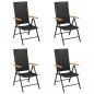 Preview: ARDEBO.de - Gartenstühle 4 Stk. Poly Rattan Schwarz