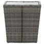 Preview: 3-tlg. Bistro-Set Poly Rattan und Hartglas Grau 