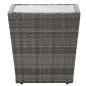 Preview: 3-tlg. Bistro-Set Poly Rattan und Hartglas Grau 