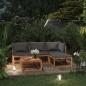 Preview: 5-tlg. Garten-Lounge-Set mit Auflagen Massivholz Akazie