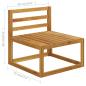 Preview: 5-tlg. Garten-Lounge-Set mit Auflagen Massivholz Akazie