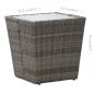 Preview: 3-tlg. Bistro-Set Poly Rattan und Glas Grau