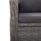 Preview: 3-tlg. Bistro-Set Poly Rattan und Akazienholz Grau
