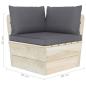 Preview: Garten-Paletten-Ecksofa mit Kissen Imprägniertes Fichtenholz