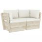 Preview: Garten-Palettensofa 2-Sitzer mit Kissen Fichtenholz