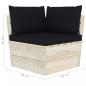 Preview: Garten-Palettensofa 2-Sitzer mit Kissen Fichtenholz