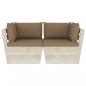 Preview: Garten-Palettensofa 2-Sitzer mit Kissen Fichtenholz