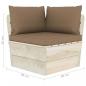 Preview: Garten-Palettensofa 2-Sitzer mit Kissen Fichtenholz