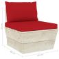 Preview: Garten-Palettensofa 3-Sitzer mit Kissen Fichtenholz