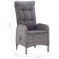 Preview: 5-tlg. Garten-Essgruppe Poly Rattan und Glas Grau