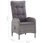 Preview: 5-tlg. Garten-Essgruppe Poly Rattan und Glas Grau