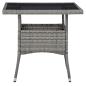 Preview: 5-tlg. Garten-Essgruppe Poly Rattan und Glas Grau