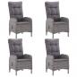 Preview: 5-tlg. Garten-Essgruppe Poly Rattan und Glas Grau