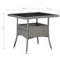 Preview: 5-tlg. Garten-Essgruppe Poly Rattan und Glas Grau