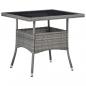 Preview: 5-tlg. Garten-Essgruppe Poly Rattan und Glas Grau