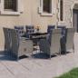 Preview: 9-tlg. Garten-Essgruppe Poly Rattan und Glas Grau