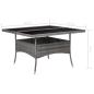 Preview: 9-tlg. Garten-Essgruppe Poly Rattan und Glas Grau