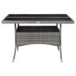 Preview: 9-tlg. Garten-Essgruppe Poly Rattan und Glas Grau