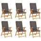 Preview: 7-tlg. Garten-Essgruppe mit Kissen Massivholz Teak Grau