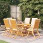 Preview: ARDEBO.de - 7-tlg. Garten-Essgruppe mit Kissen Massivholz Teak