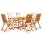 Preview: 7-tlg. Garten-Essgruppe mit Kissen Massivholz Teak