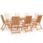 Preview: 9-tlg. Garten-Essgruppe mit Kissen Massivholz Teak