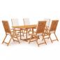 Preview: ARDEBO.de - 7-tlg. Garten-Essgruppe mit Kissen Massivholz Teak
