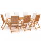 Preview: ARDEBO.de - 9-tlg. Garten-Essgruppe mit Kissen Massivholz Teak