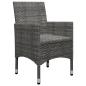 Preview: 3-tlg. Bistro-Set Poly Rattan und Akazienholz Grau