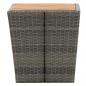 Preview: 3-tlg. Bistro-Set Poly Rattan und Akazienholz Grau