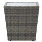 Preview: 3-tlg. Bistro-Set Poly Rattan und Hartglas Grau