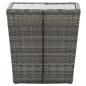 Preview: 3-tlg. Bistro-Set Poly Rattan und Hartglas Grau