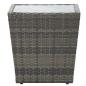 Preview: 3-tlg. Bistro-Set Poly Rattan und Hartglas Grau