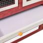 Preview: Kaninchenstall Rot und Weiß 140x63x120 cm Tanne Massivholz