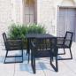 Preview: 5-tlg. Garten-Essgruppe PVC Rattan Schwarz
