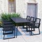 Preview: 7-tlg. Garten-Essgruppe PVC Rattan Schwarz
