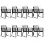 Preview: 9-tlg. Garten-Essgruppe PVC Rattan Schwarz
