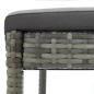 Preview: 5-tlg. Gartenbar-Set mit Kissen Poly Rattan Grau